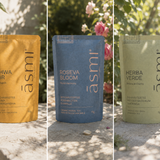 āsmi Teeset  Öko Paper Bag - Ashwa Noir, Roseva Bloom & Herba Verde